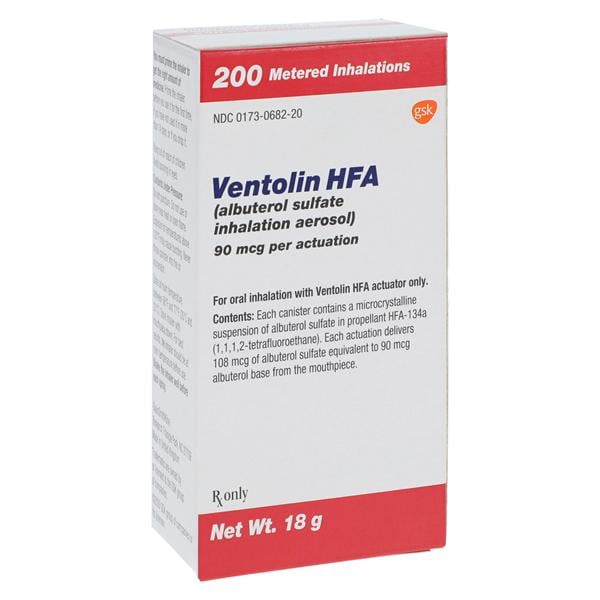 Ventolin Inhalation Aerosol Inhaler 18gm Ea