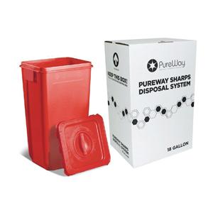 Mail Back Collection Bin 18gal Biohazard Labeling/Symbol Red Ea