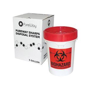 Mail Back Collection Bin 5gal Biohazard Labeling/Symbol Red/White Ea
