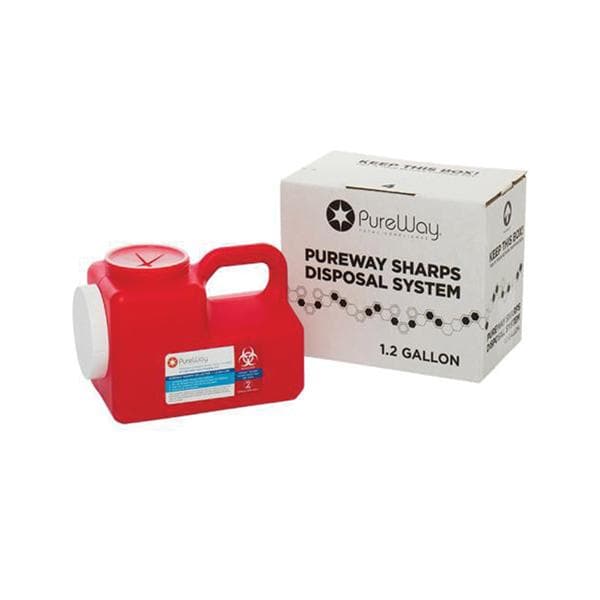Mail Back Collection Bin 1.25gal Biohazard Labeling/Symbol Red Ea