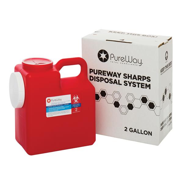 Mail Back Collection Bin 2gal Biohazard Labeling/Symbol Red Ea