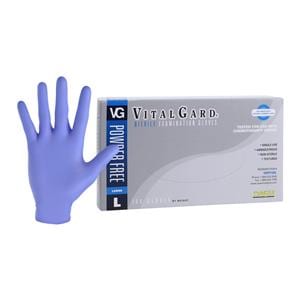 VitalGard Nitrile Exam Gloves Large Blue Non-Sterile