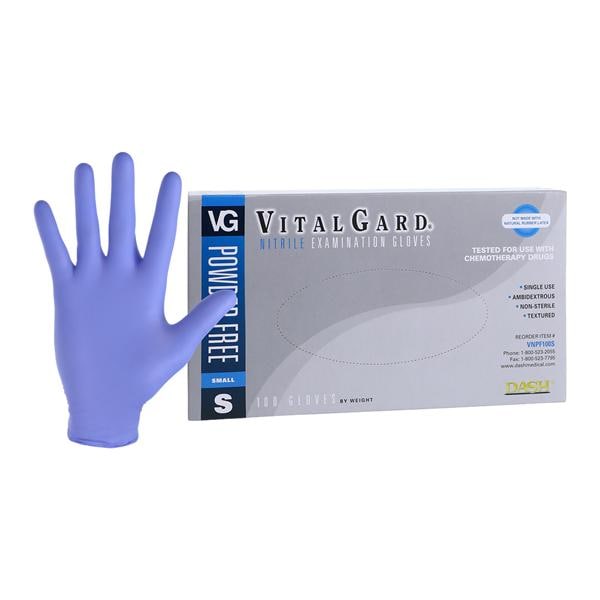 VitalGard Nitrile Exam Gloves Small Blue Non-Sterile