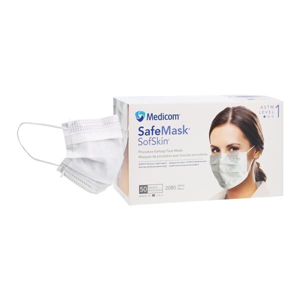 SafeMask Sofskin Mask ASTM Level 1 White 50/Bx, 10 BX/CA