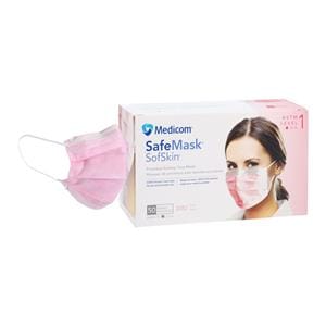 SafeMask Sofskin Mask ASTM Level 1 Pink 50/Bx, 10 BX/CA