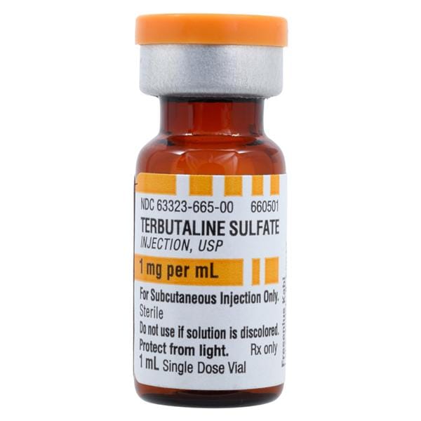 Terbutaline Sulfate Injection 1mg/mL SDV 1mL/Vl