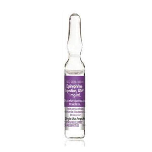 Epinephrine Injection 1mg/mL 1:1000 Ampule 1mL/Ea