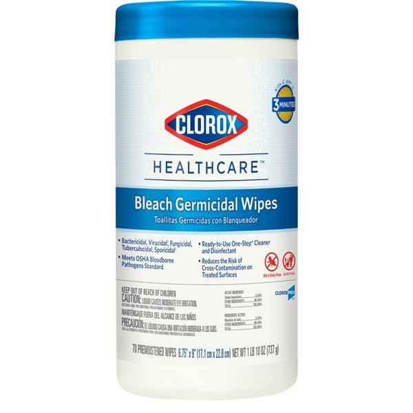 Clorox Healthcare Surface Disinfectant Wipes Canister 70/Cn