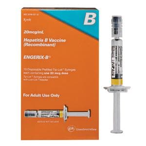 Engerix-B Hepatitis B Adult Injectable 20mcg PFS 1mL 10/Pk