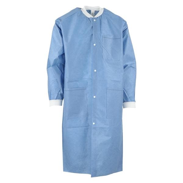 ValuMax Extra-Safe Protective Lab Coat 3 Layer SMS 2X Large Ceil Blue 10/Pk