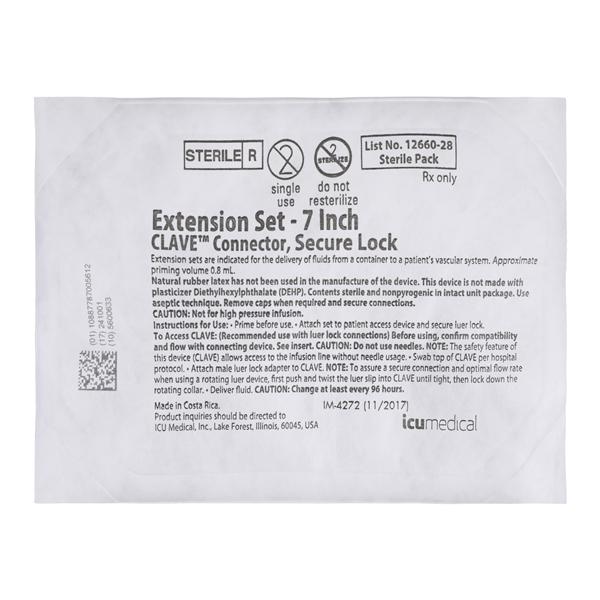 Lifeshield IV Extension Set 7-1/4" M/F Adptr Grav 50/Ca