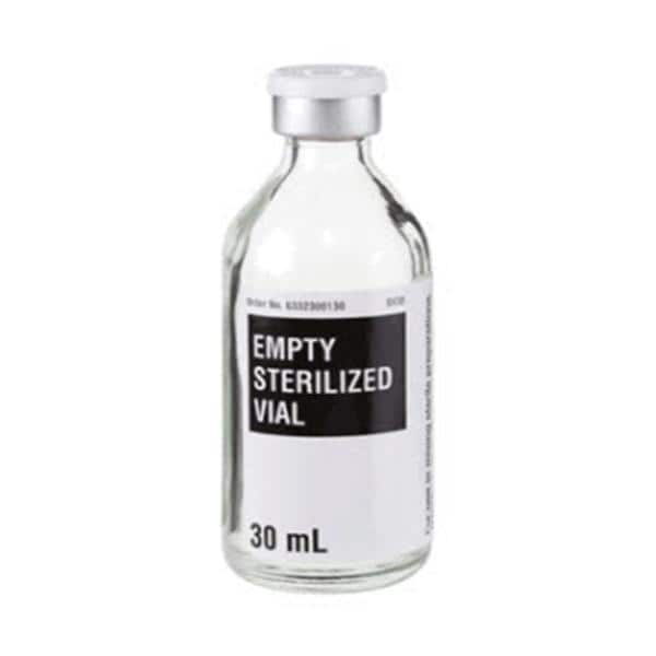 Vial Glass Empty 30mL 2x25 Per Case Sterile 25vl/Bx