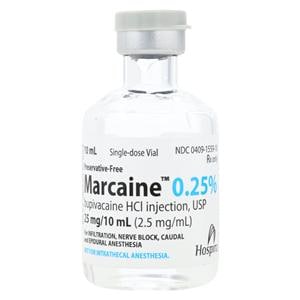 Marcaine Injection 0.25% Preservative Free SDV 10mL/Vl