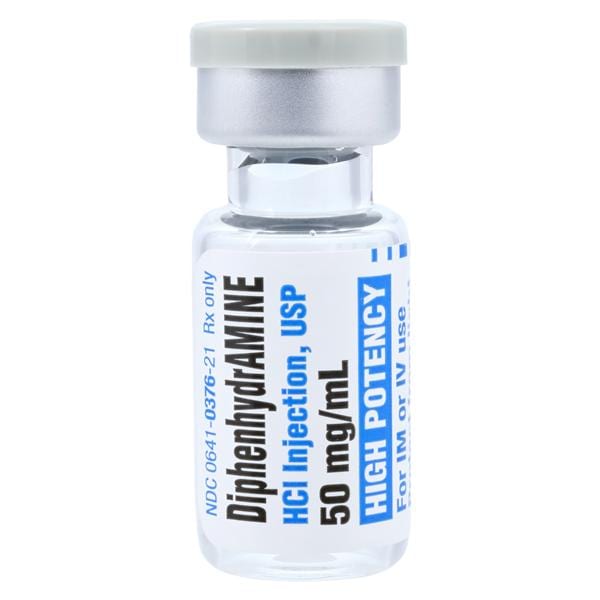 Diphenhydramine Injection 50mg/mL SDV 1mL/Vl