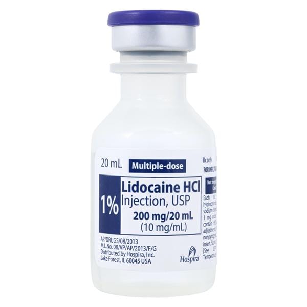 Lidocaine HCl Injection 1% MDV 20mL/Ea