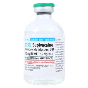 Bupivacaine HCl Injection 0.25% MDV 50mL/Vl