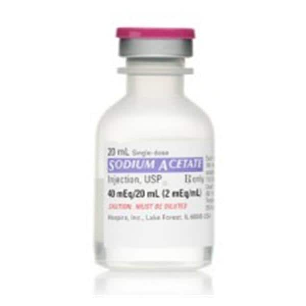 Sodium Acetate Injection 2mEq/mL SDV 20mL 25/Pk, 4 PK/CA