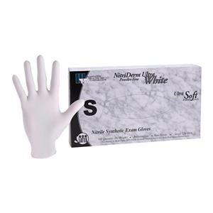 NitriDerm Ultra White Nitrile Exam Gloves Small White Non-Sterile, 10 BX/CA