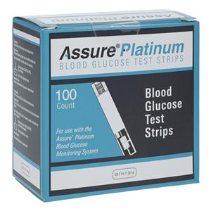 Assure Platinum Blood Glucose Test Strips CLIA Waived 100/Bx, 6 BX/CA