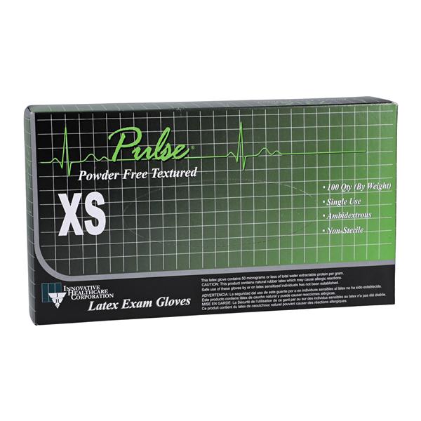 Pulse Latex Exam Gloves X-Small White Non-Sterile