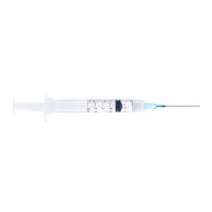 InviroSnap Hypodermic Syringe/Needle 23gx1" 3cc Blue Safety Shield LDS 100/Bx