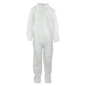 Staff Coverall Spunbonded Polypropylene X-Large White 5/Bg