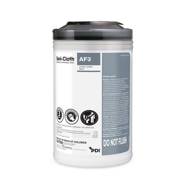 Sani-Cloth AF3 Germicidal Wipes X-Large Canister 75/Pk