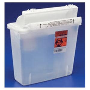 SharpStar Sharps Container 5qt Clr 5.5x10.75x12.5" Ld Lkg Tb Hrzntl Drp Plstc Ea