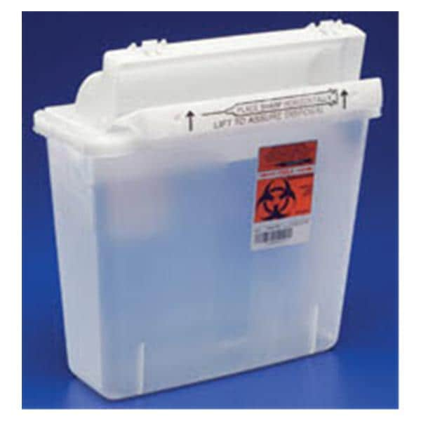 SharpStar Sharps Container 5qt Clr 5.5x10.75x12.5" Ld Lkg Tb Hrzntl Drp Plstc Ea