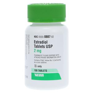 Estradiol Tablets 2mg Bottle 100/Bt