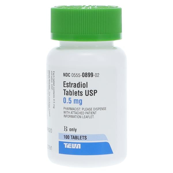 Estradiol Tablets 0.5mg Bottle 100/Bt