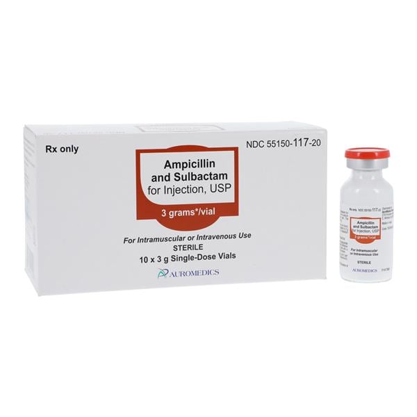 Ampicillin/Sulbactam Injection 3gm/vl Powder SDV 10/Bx