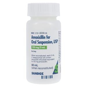 Amoxicillin Oral Suspension 125mg/5mL Fruity Bottle 80mL/Bt