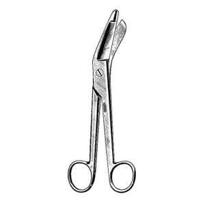 Lister Bandage Scissors Angled 7-1/4" Stainless Steel Disposable 12/Pk