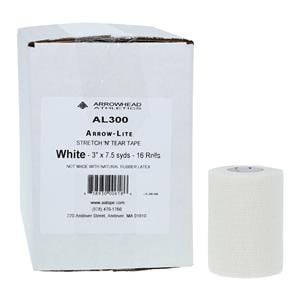 Arrow-Lite Athletic Tape Poly Blend Fabric/Elastic 3"x7.5yd White NS 16/Ca