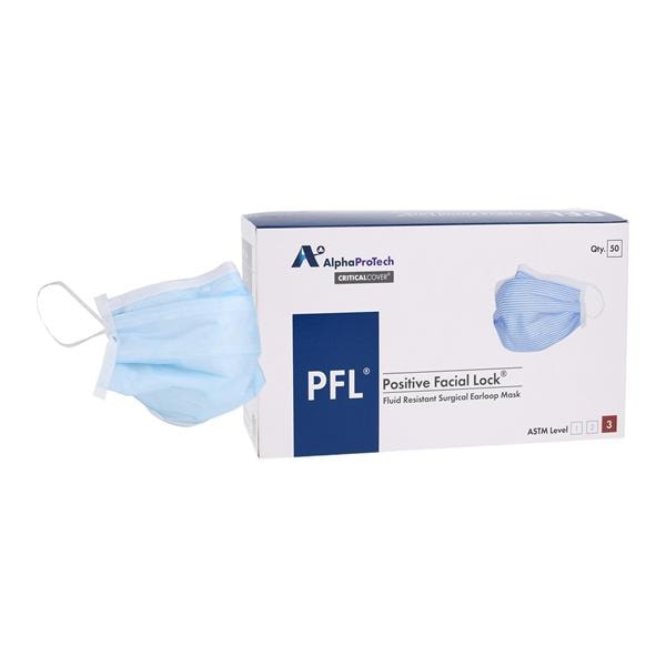 Positive Facial Lock Mask ASTM Level 3 Blue 50/Pk