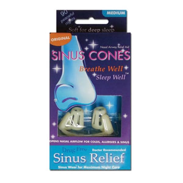 Max-Air Sinus Cones Anti-Snoring Airway Relief White Medium Ea