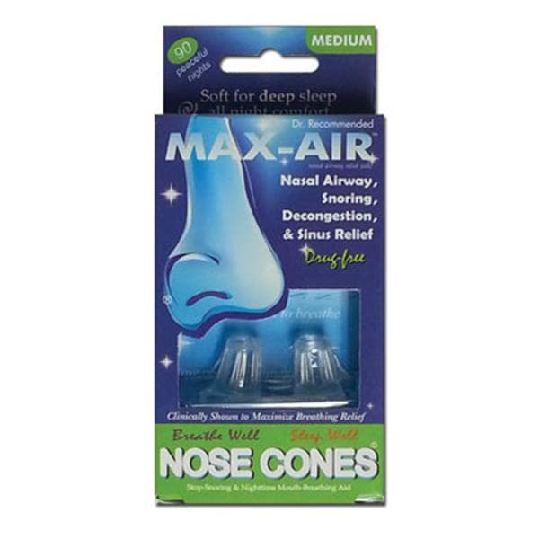 Max-Air Nose Cones Anti-Snoring Airway Relief Clear Medium 2/Pk