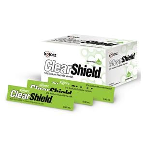 Kolorz ClearShield Fluoride Varnish Unit Dose 5% NaF 0.4 mL Caramel 35/Bx