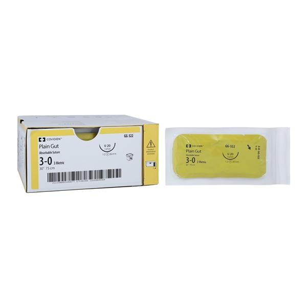 Surgigut Suture 3-0 30" Plain Gut Monofilament V-20 Undyed 36/Ca