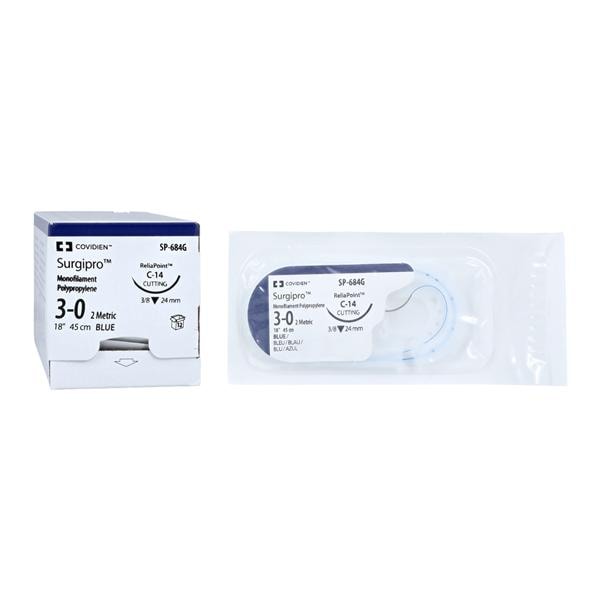 Surgipro Suture 3-0 18" Polypropylene Monofilament C-14 Blue 12/Bx