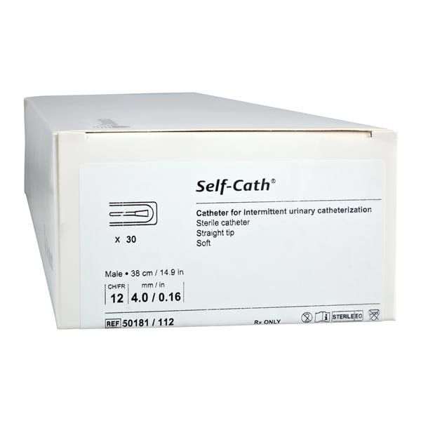 Self-Cath Catheter Intermittent 12Fr Straight Tip 1% Silicone 16" 30/Bx