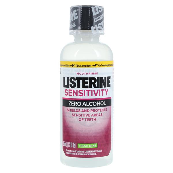 Listerine Zero Sensitivity Protection Fresh Mint Mouth Rinse 3.2 oz Bottle 24/Ca