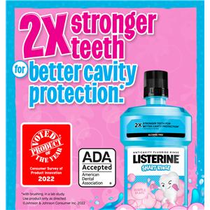 Listerine Smart Rinse Anti-Caries Bubble Gum Mouthwash 500 mL 6/Ca