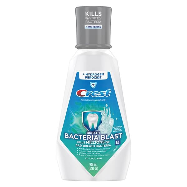 Crest Breath Bacteria Blast Mouthwash 946 mL Icy Cool Mint 6/Ca