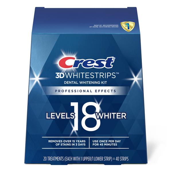 Crest 3D Whitestrips Take Home Whitening Strips Kit 10% Hydrogen Peroxide 8/Ca