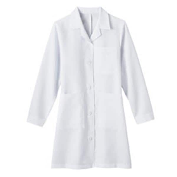 META Lab Coat 6 Pockets Long Sleeves 37 in White Womens Ea