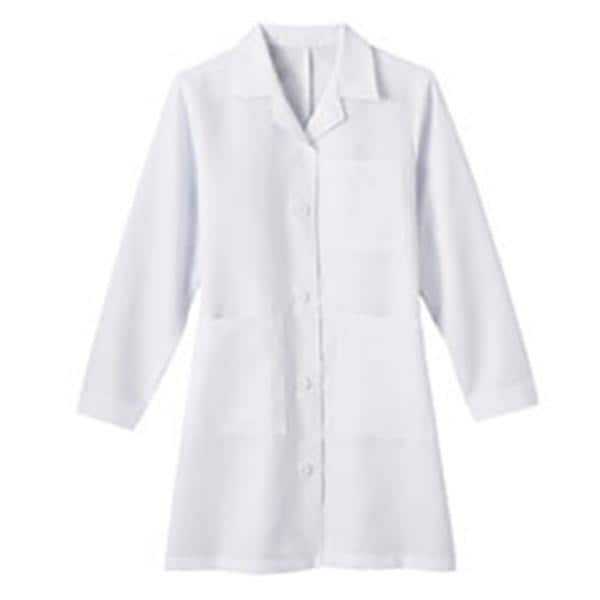 META Lab Coat 6 Pockets Long Sleeves 37 in White Womens Ea