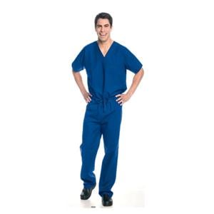 Scrub Shirt V-Neck 1 Pocket Short Sleeves 5X Large Royal Blue Unisex Ea