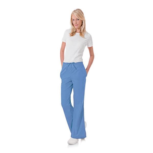 Scrub Pant 65% Polyester / 35% Cotton 5 Pockets 2X Large Ceil Blue Womens Ea